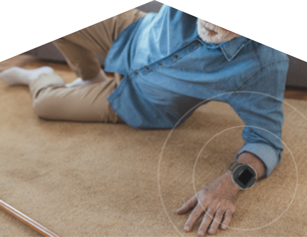 Slim horloge met valdetectie voor bewoners van GoudStaete mantelzorgwoningen.